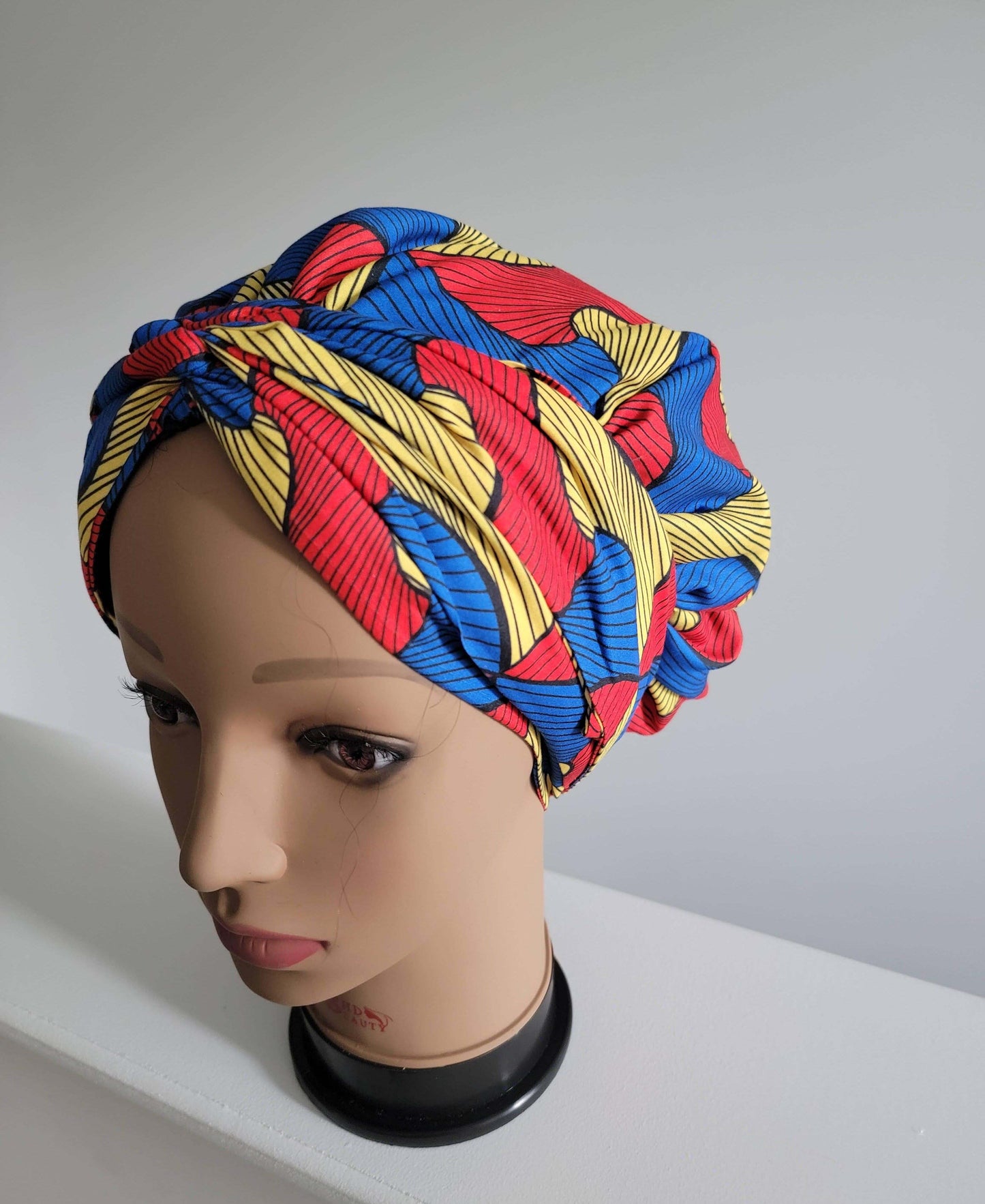 Colorful print satin lined bonnet headwrap